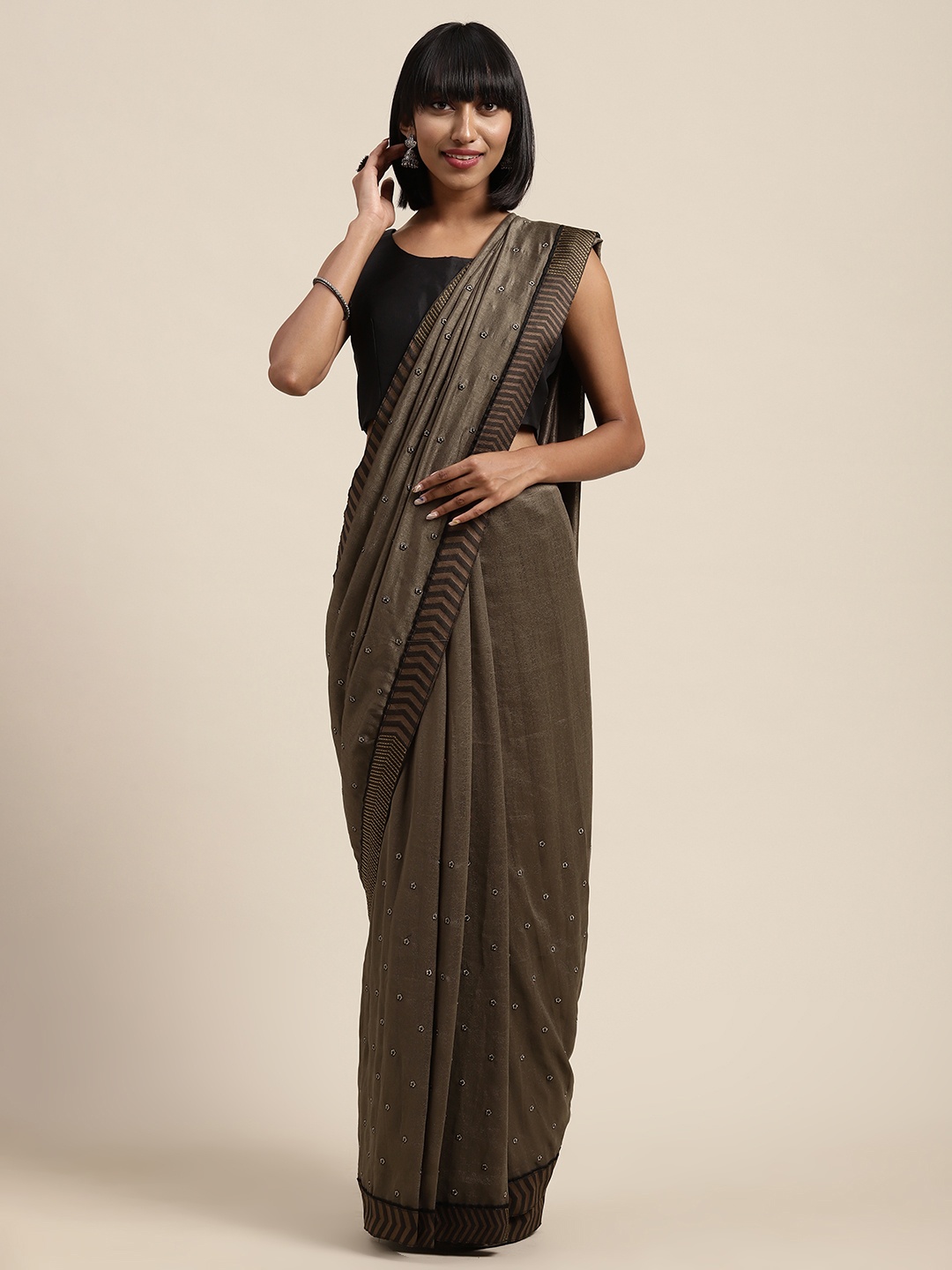 

Shaily Brown Embroidered Saree