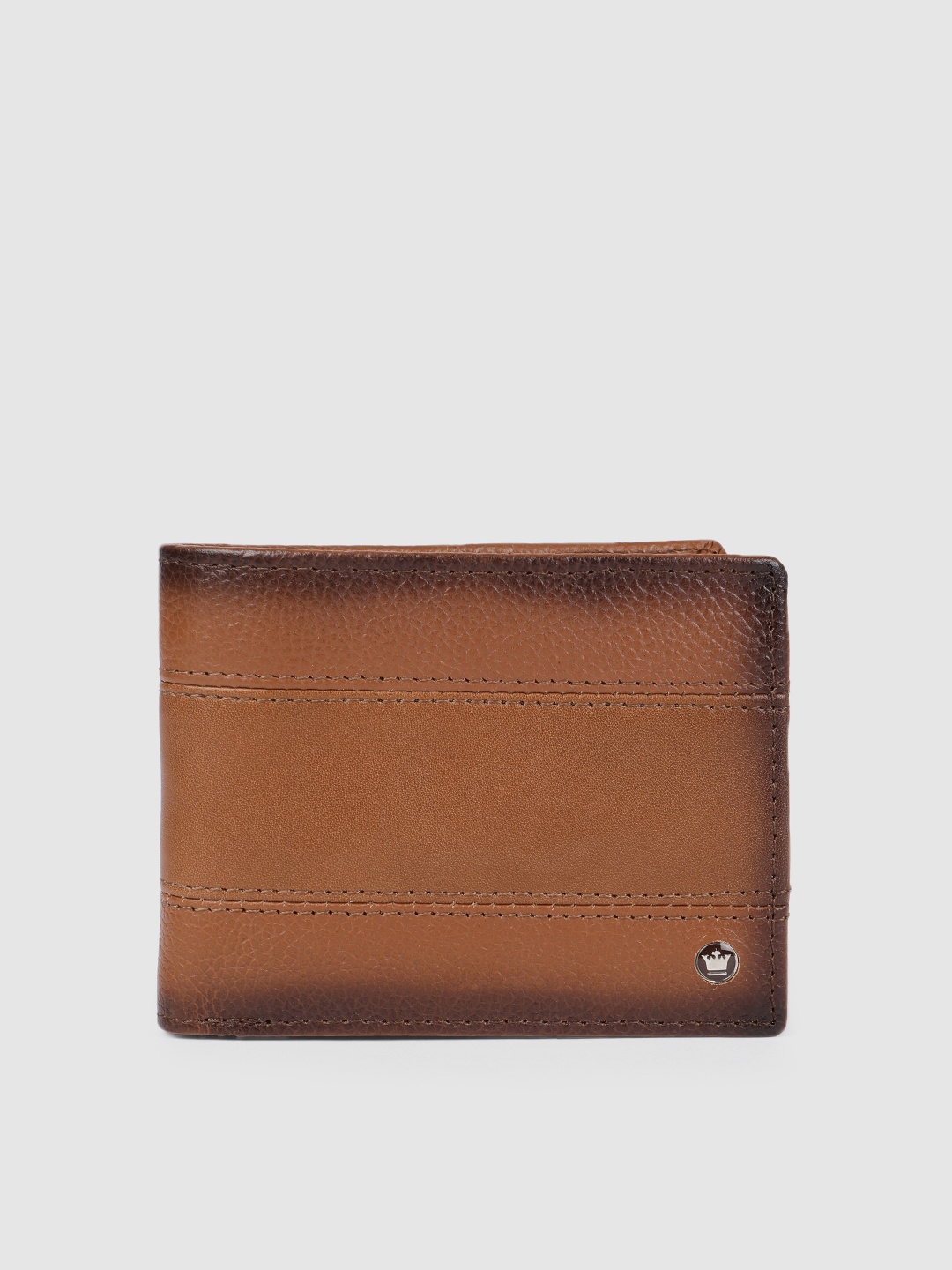 

Louis Philippe Men Tan Brown Textured Two Fold Leather Wallet
