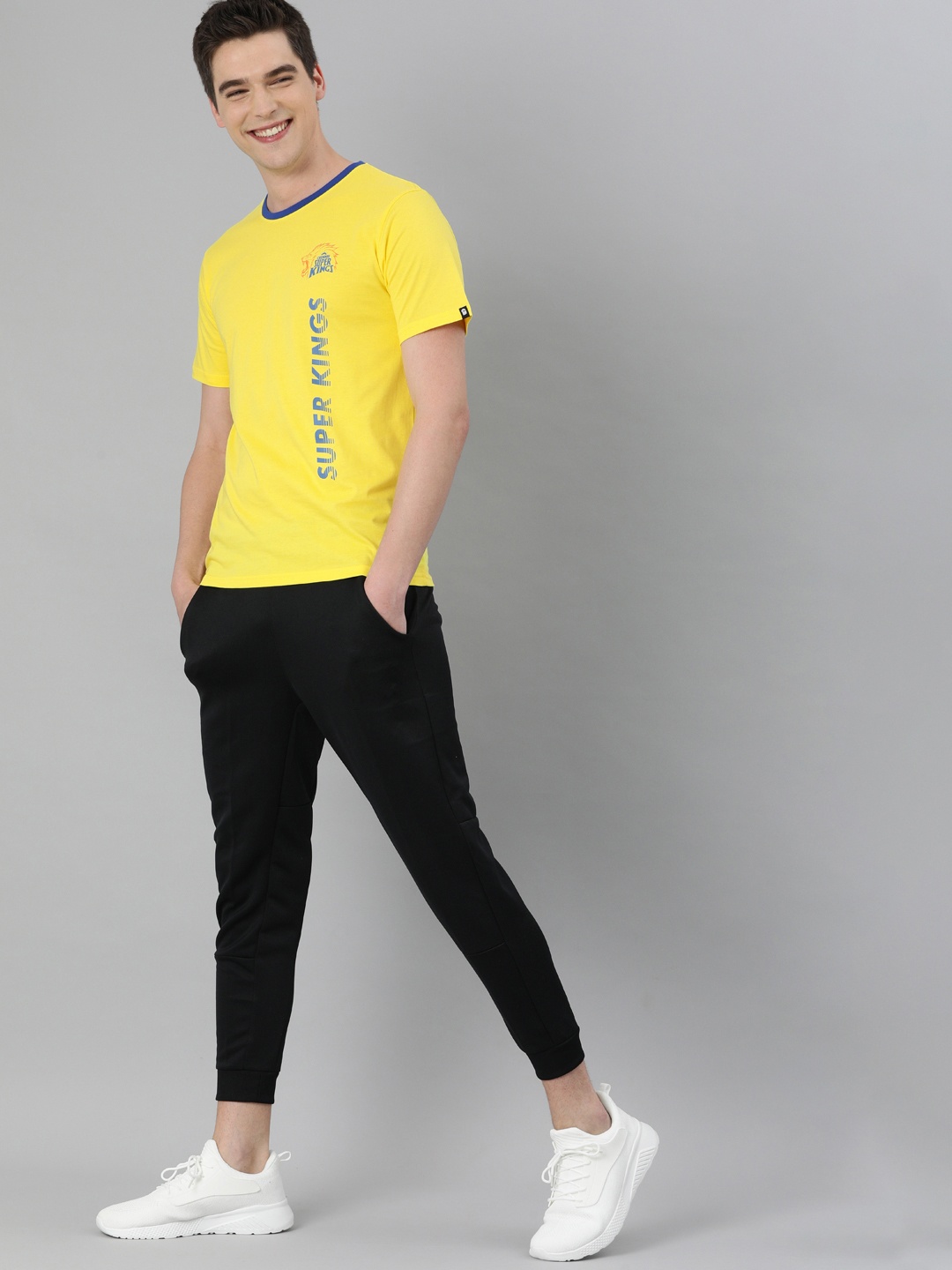 

The Souled Store Men Yellow Printed Chennai Super Kings Round Neck Pure Cotton T-shirt