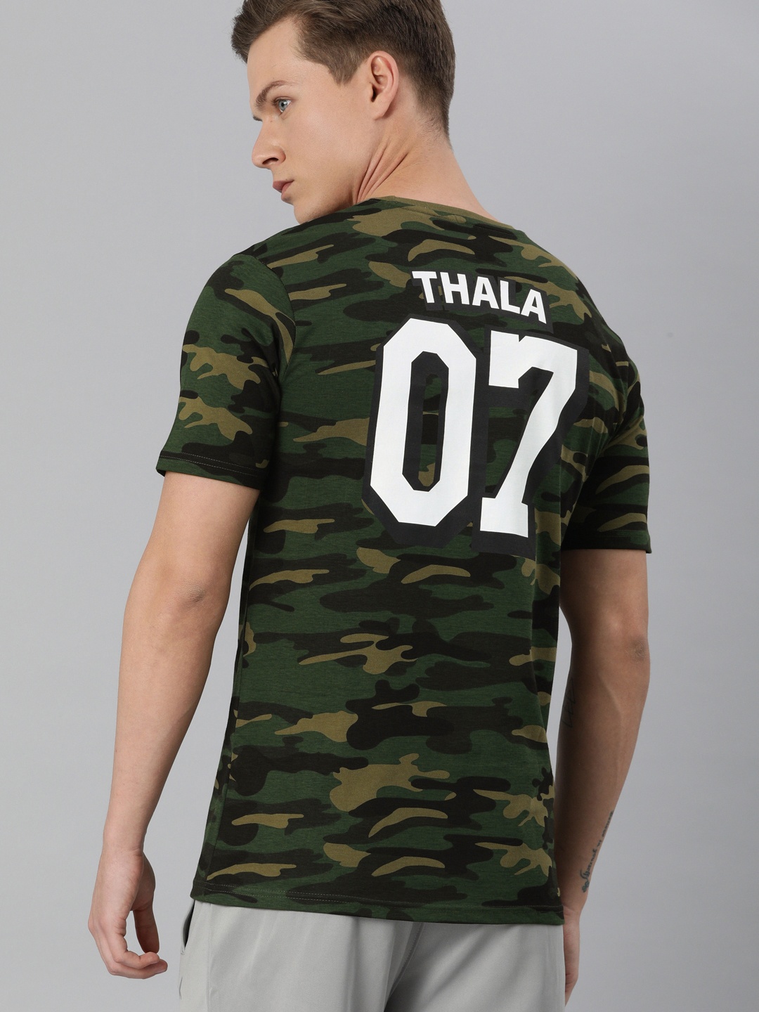 

The Souled Store Men Green Camouflage Printed Chennai Super Kings Tala7 Round Neck Pure Cotton T-shirt