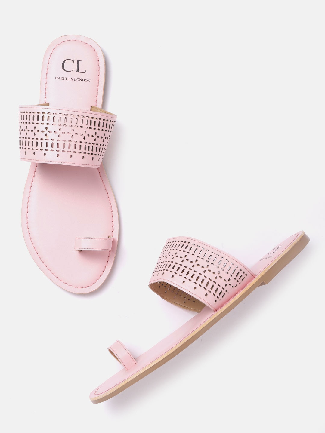 

Carlton London Women Pink Laser Cuts One Toe Flats