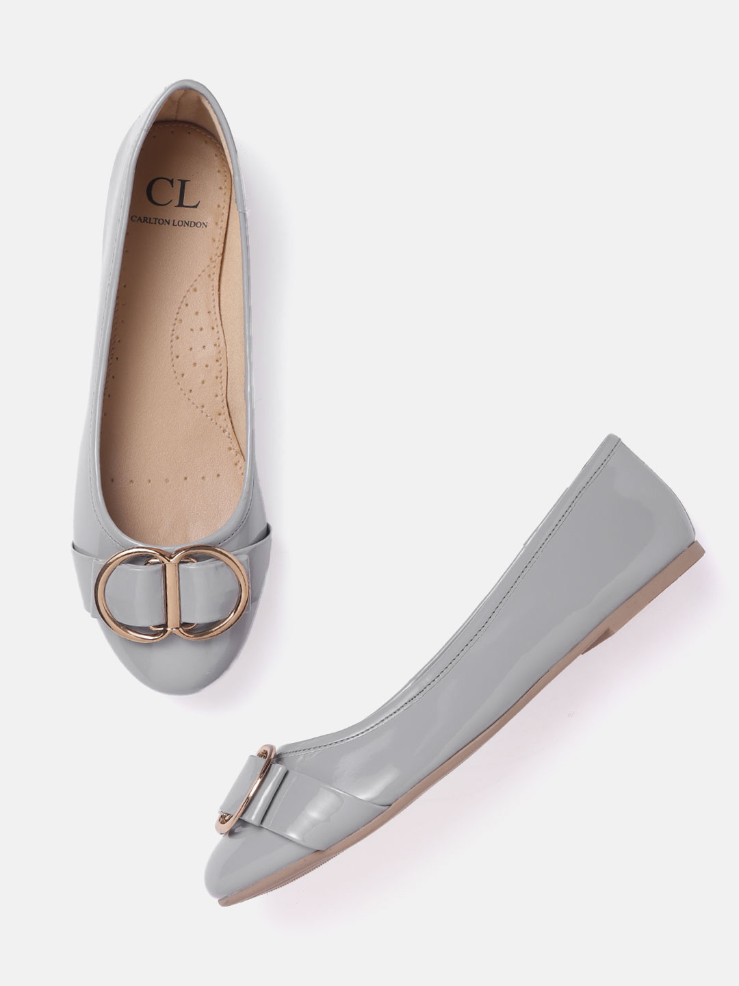 

Carlton London Women Grey Solid Ballerinas