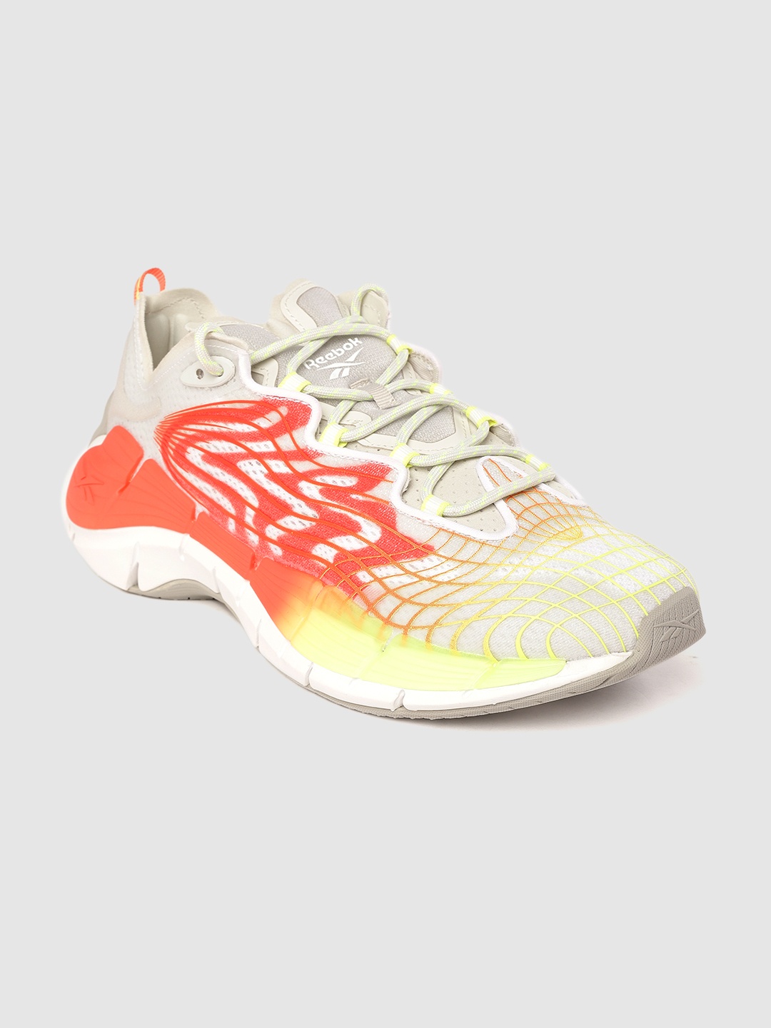 

Reebok Unisex Off-White & Orange Printed Zig Kinetica II Sneakers