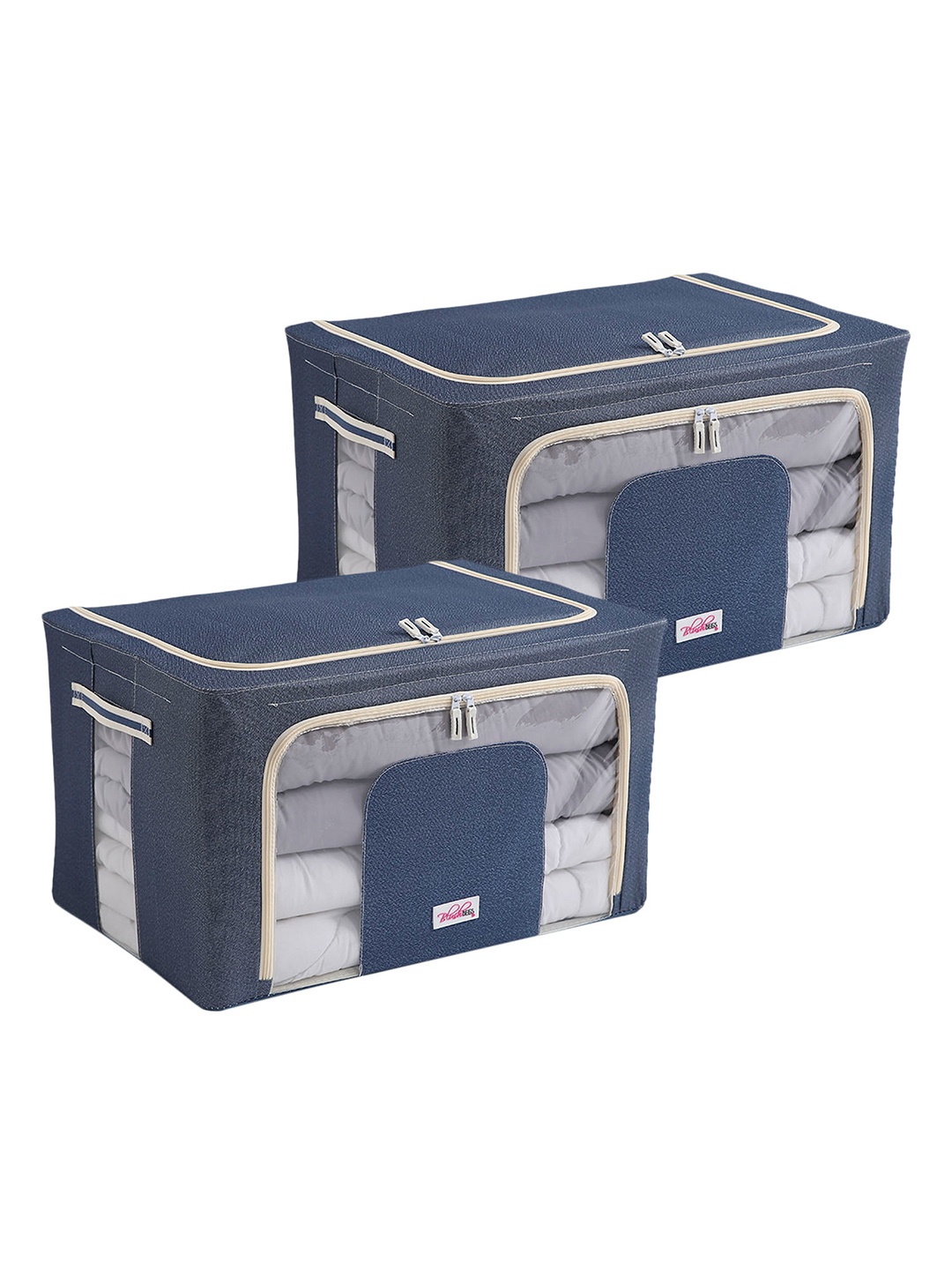 

BlushBees Set Of 2 Blue Solid Large Wardrobe Organisers