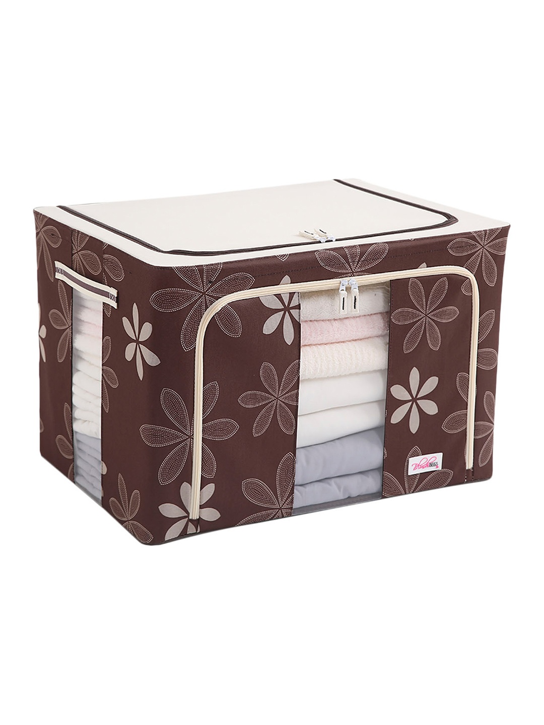 

BlushBees Brown & White Printed Multi-Utility Wardrobe Organizer