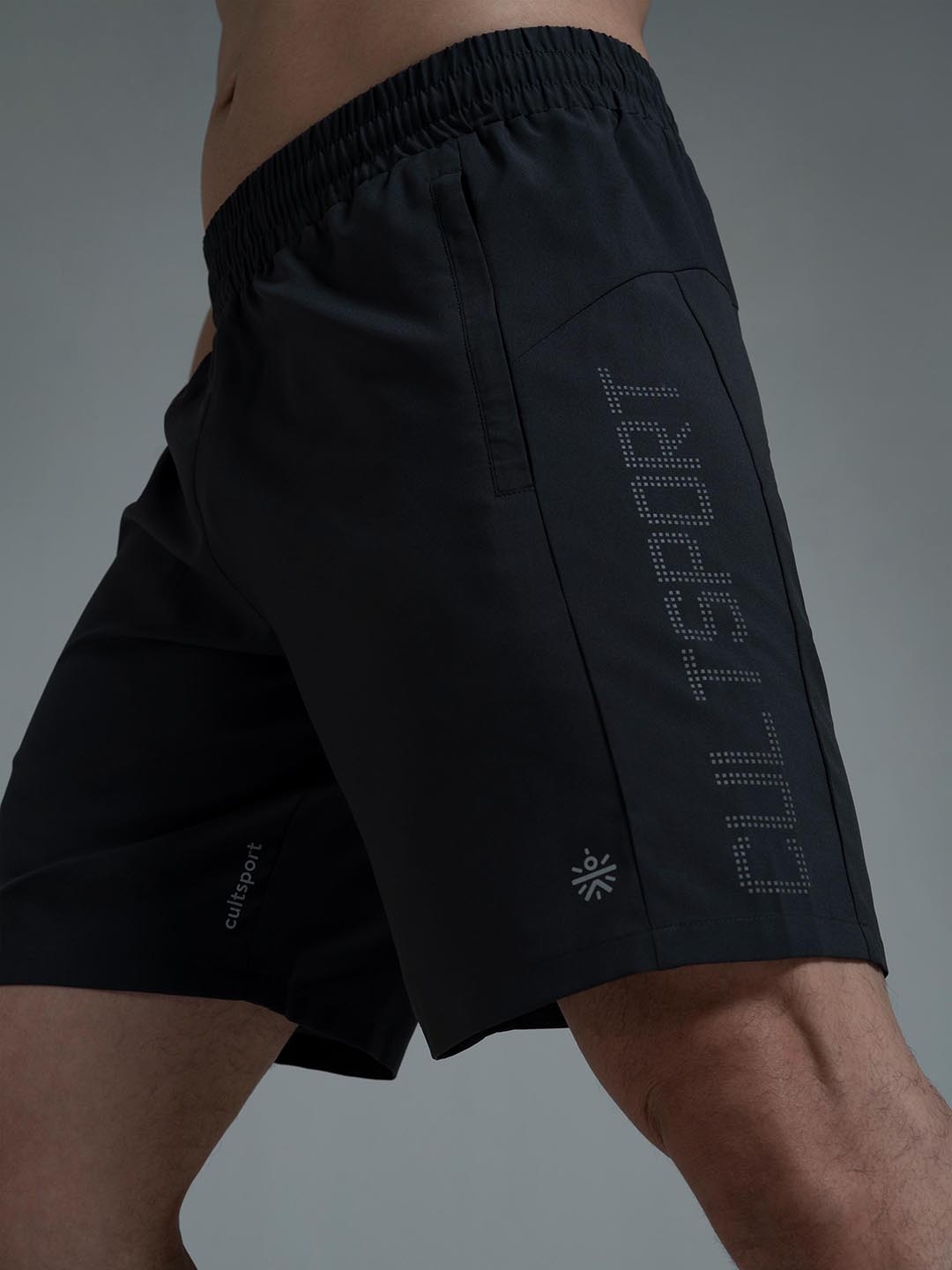 

Cultsport Men Grey Printed FlashRun Reflective Sports Shorts