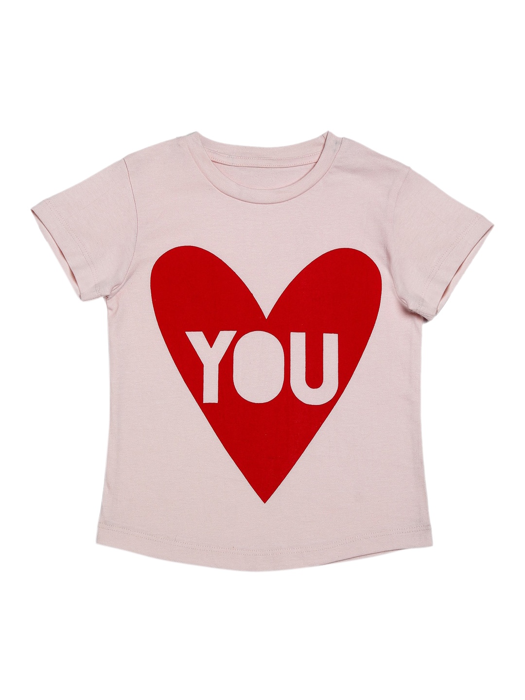 

DOOR74 Unisex Kids Pink Printed Round Neck T-shirt