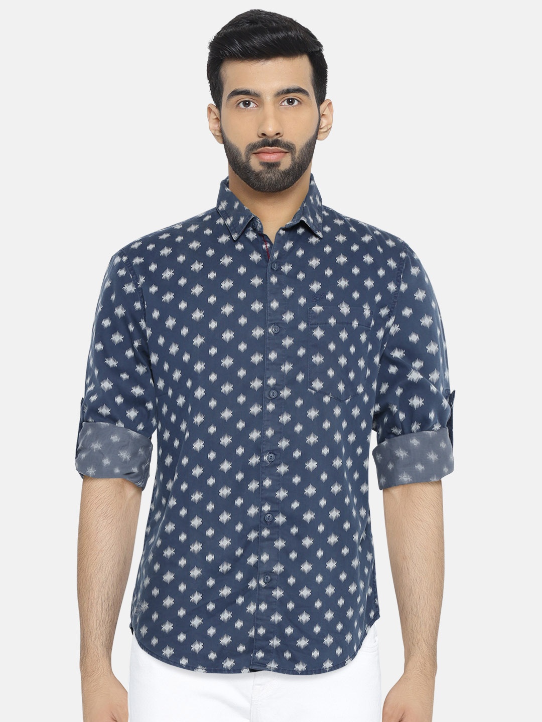 

Ed Hardy Men Navy Printed Casual Shirt, Navy blue