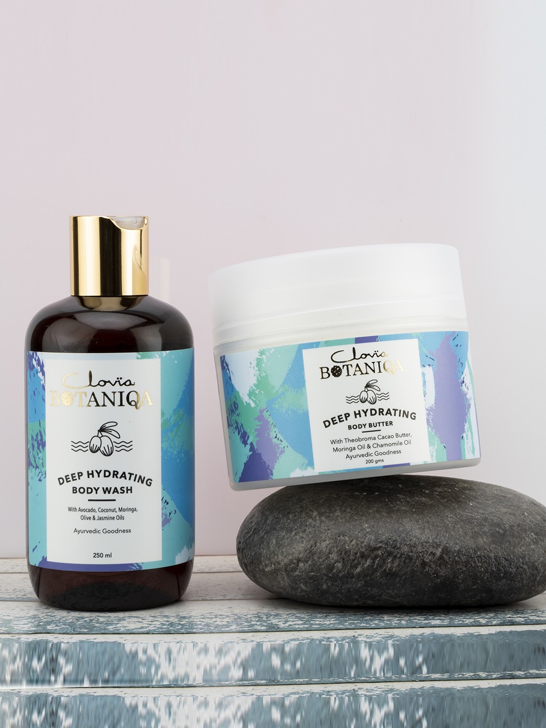 

Clovia BOTANIQA Deep Hydrating Body Wash 250 ml & Body Butter 200g, Off white
