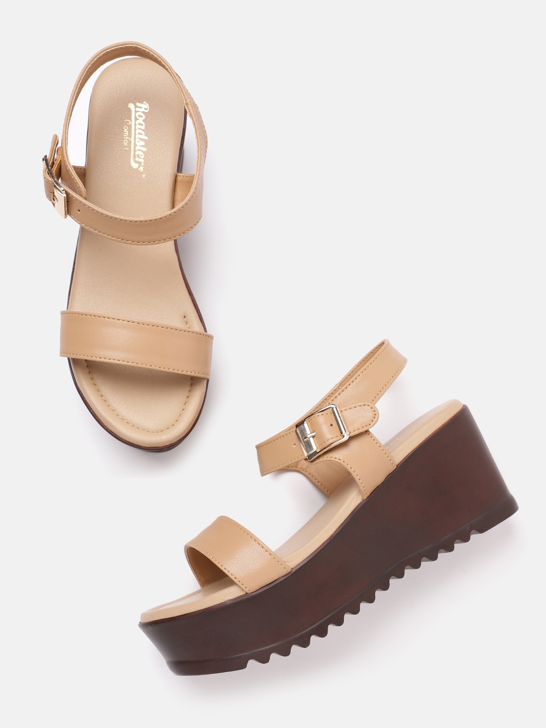 

Roadster Women Beige Solid Wedge Heels