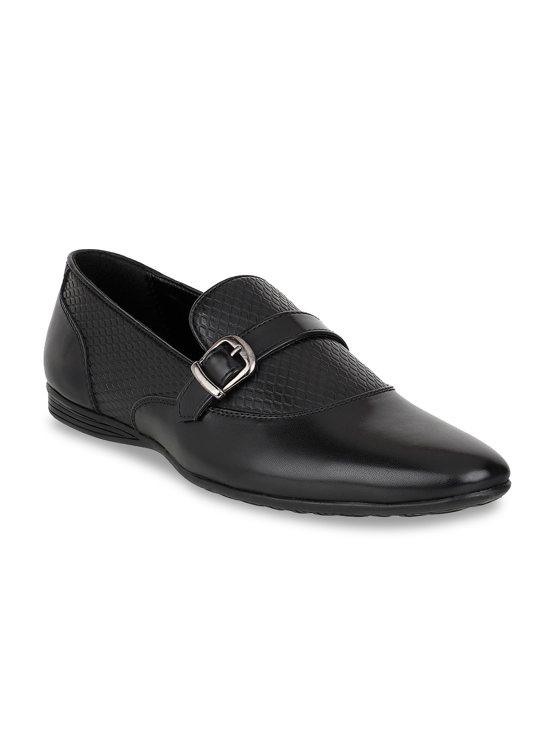 

Carlton London Men Black Textured Monks