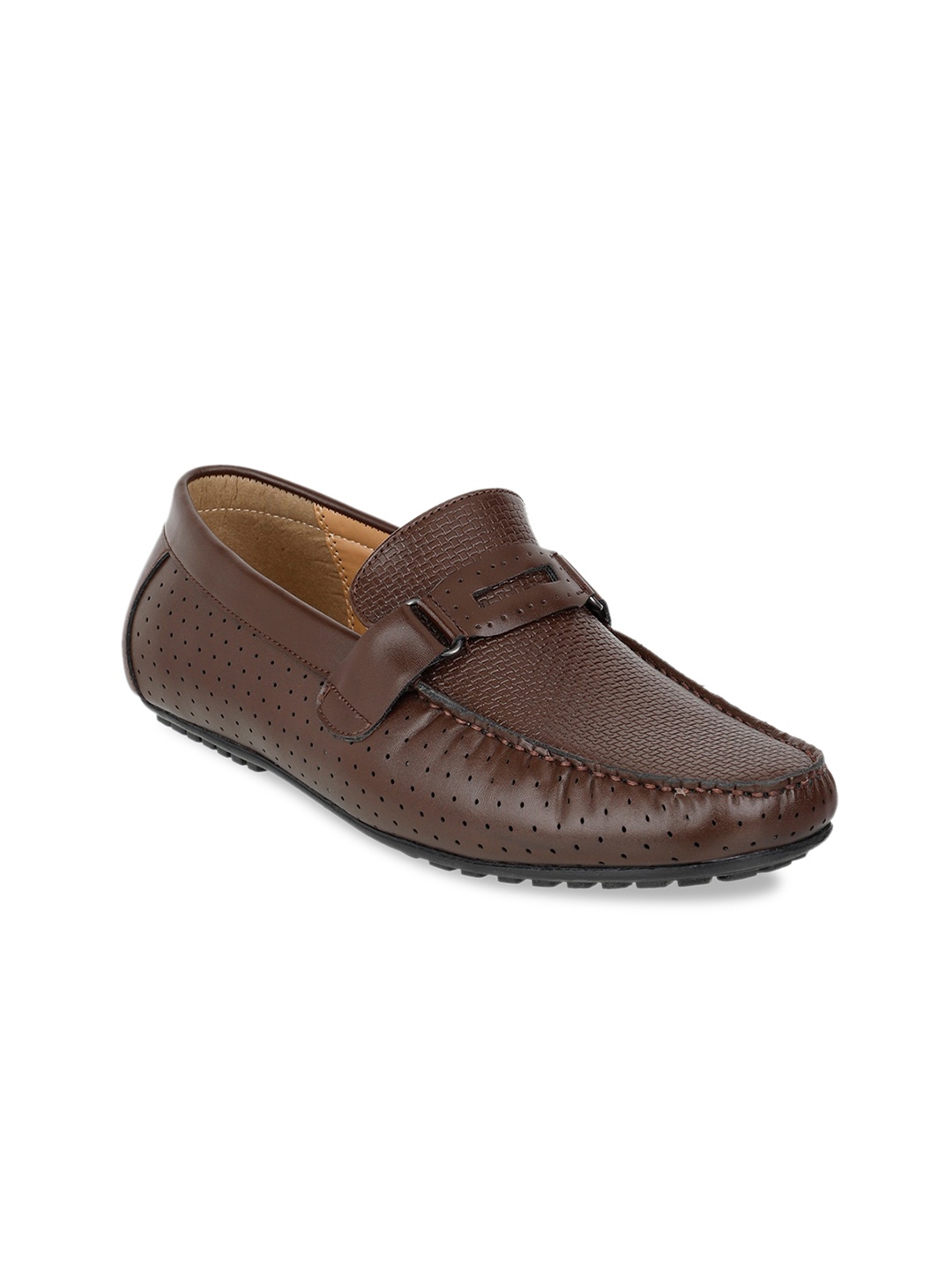 

Carlton London Men Brown Perforations Driving Shoes