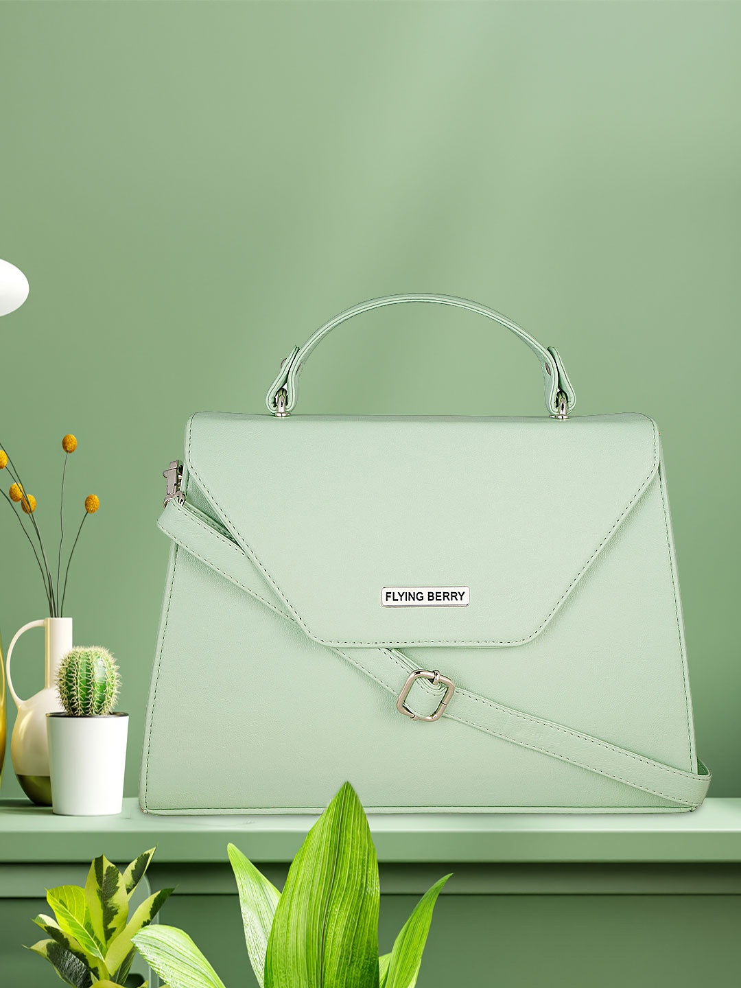 

FLYING BERRY Turquoise Green Solid Satchel, Turquoise blue