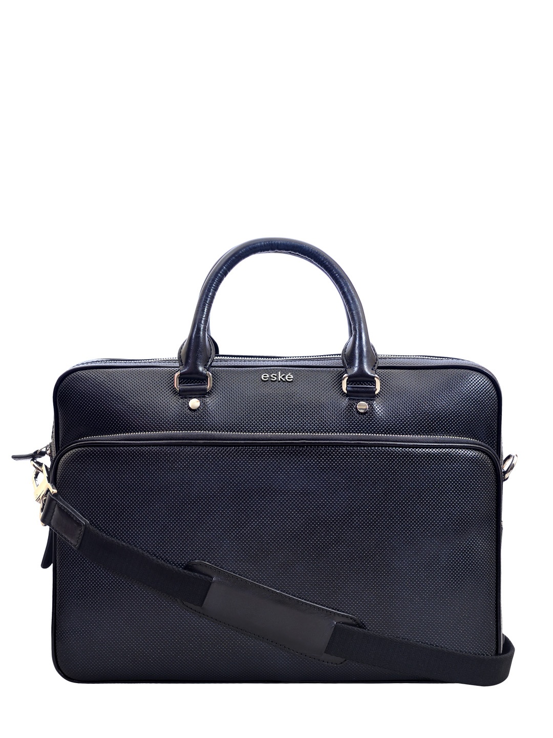 

Eske Harold Leather Textured Upto 16inch Laptop Messenger Bag, Navy blue