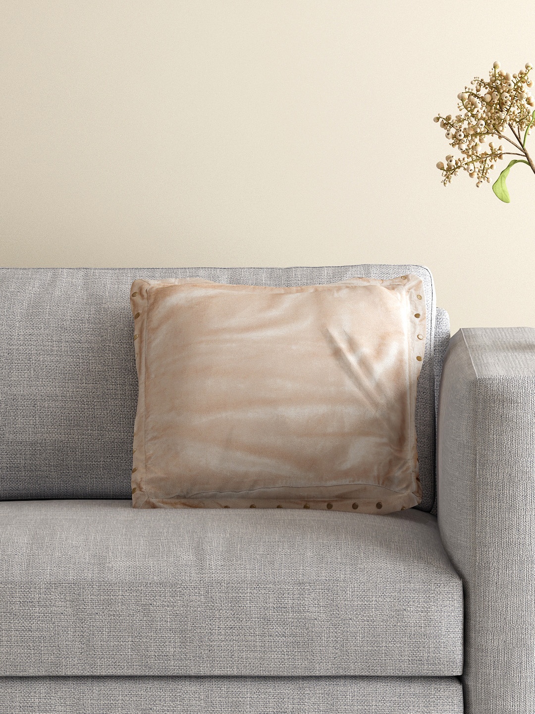 

BOMBAY DYEING Beige Single 16'' x 16'' Square Cushion with Cover