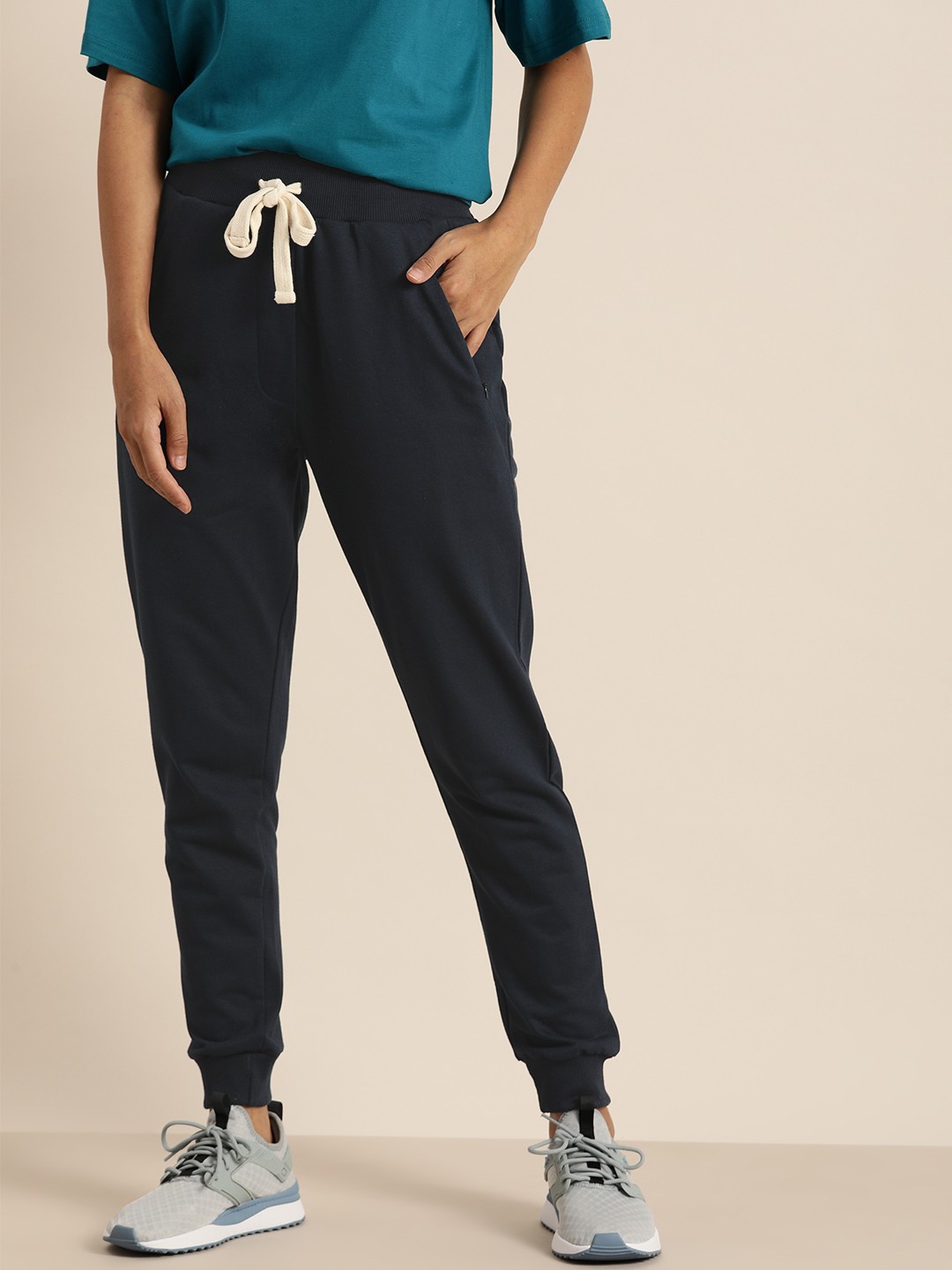 

DILLINGER Women Navy Blue Slim Fit Solid Joggers