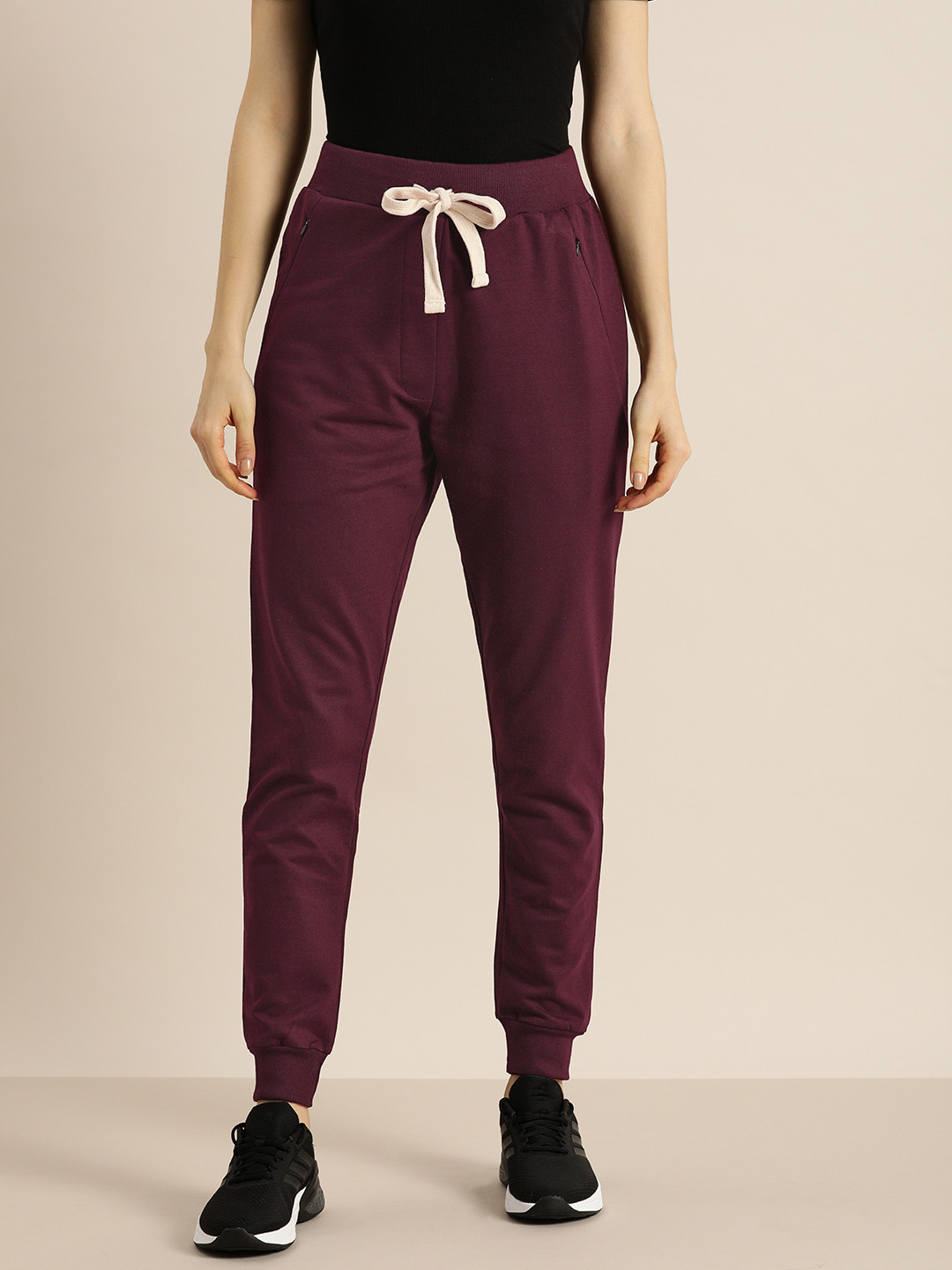

DILLINGER Women Maroon Solid Slim Fit Joggers