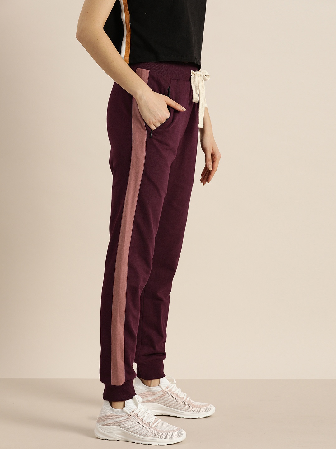 

DILLINGER Women Burgundy Slim Fit Solid Joggers
