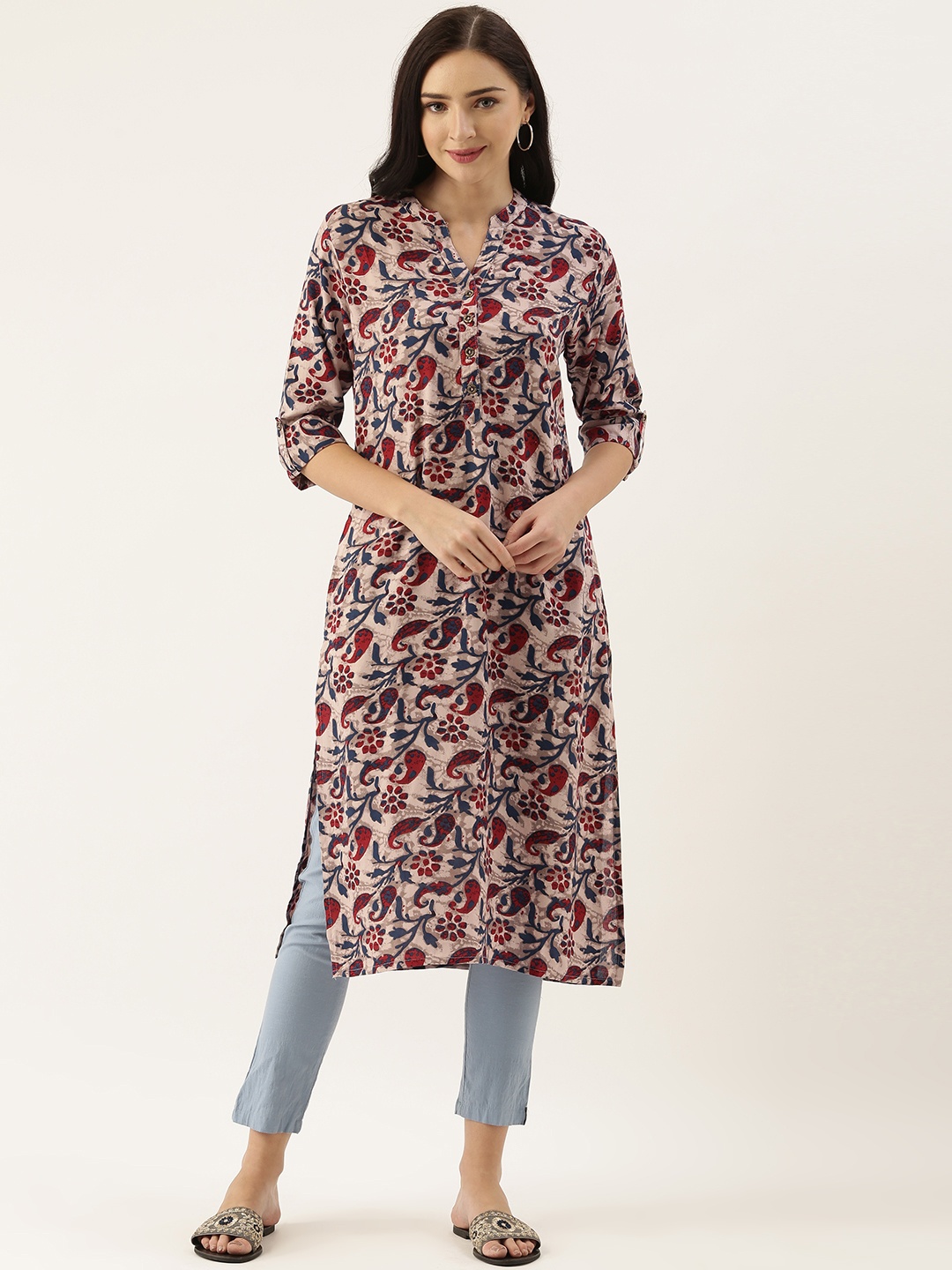 

AMUKTI Women Multicoloured Printed Kurta, Multi