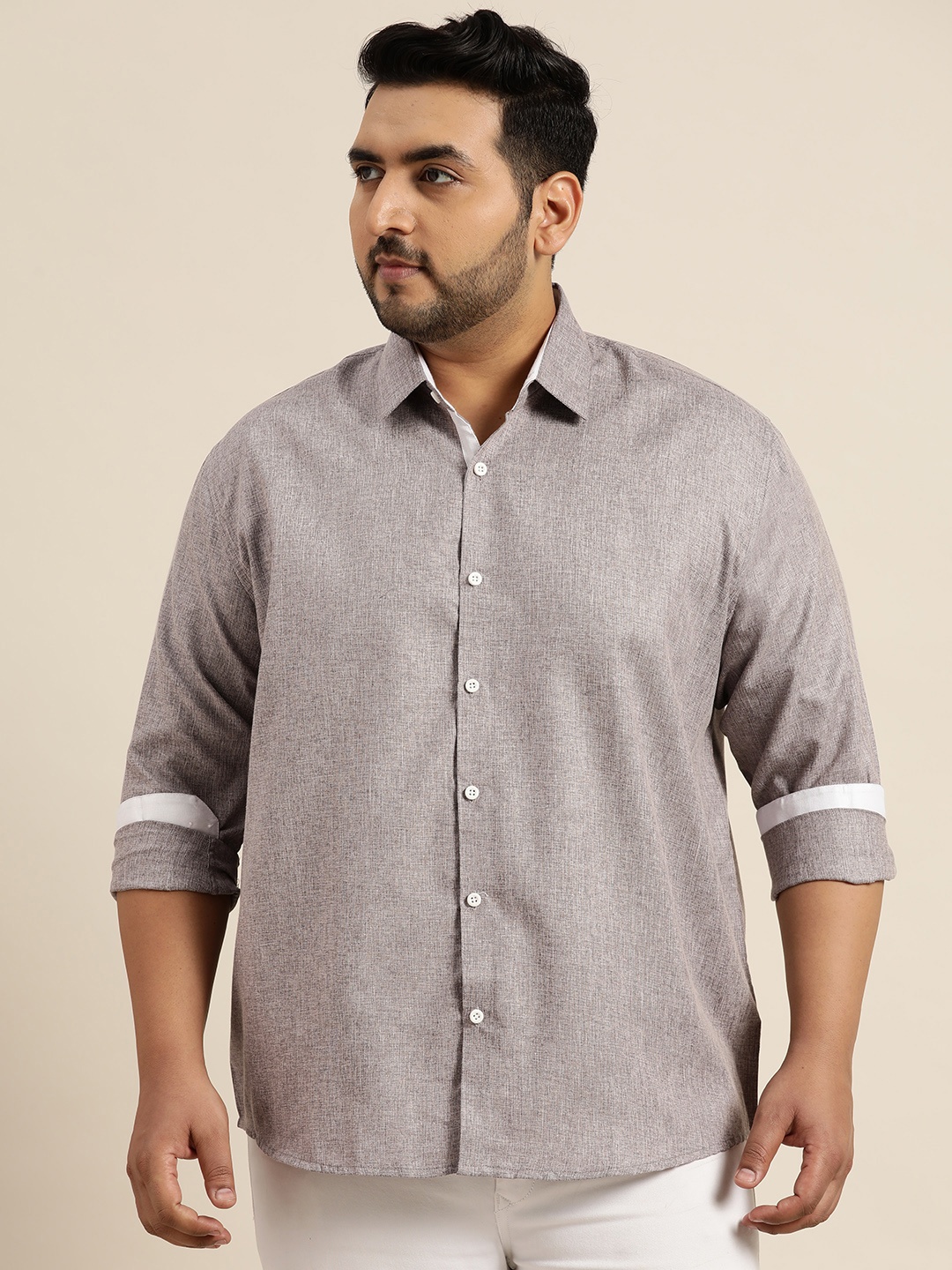 

SOJANYA PLUS Men Grey Classic Casual Shirt