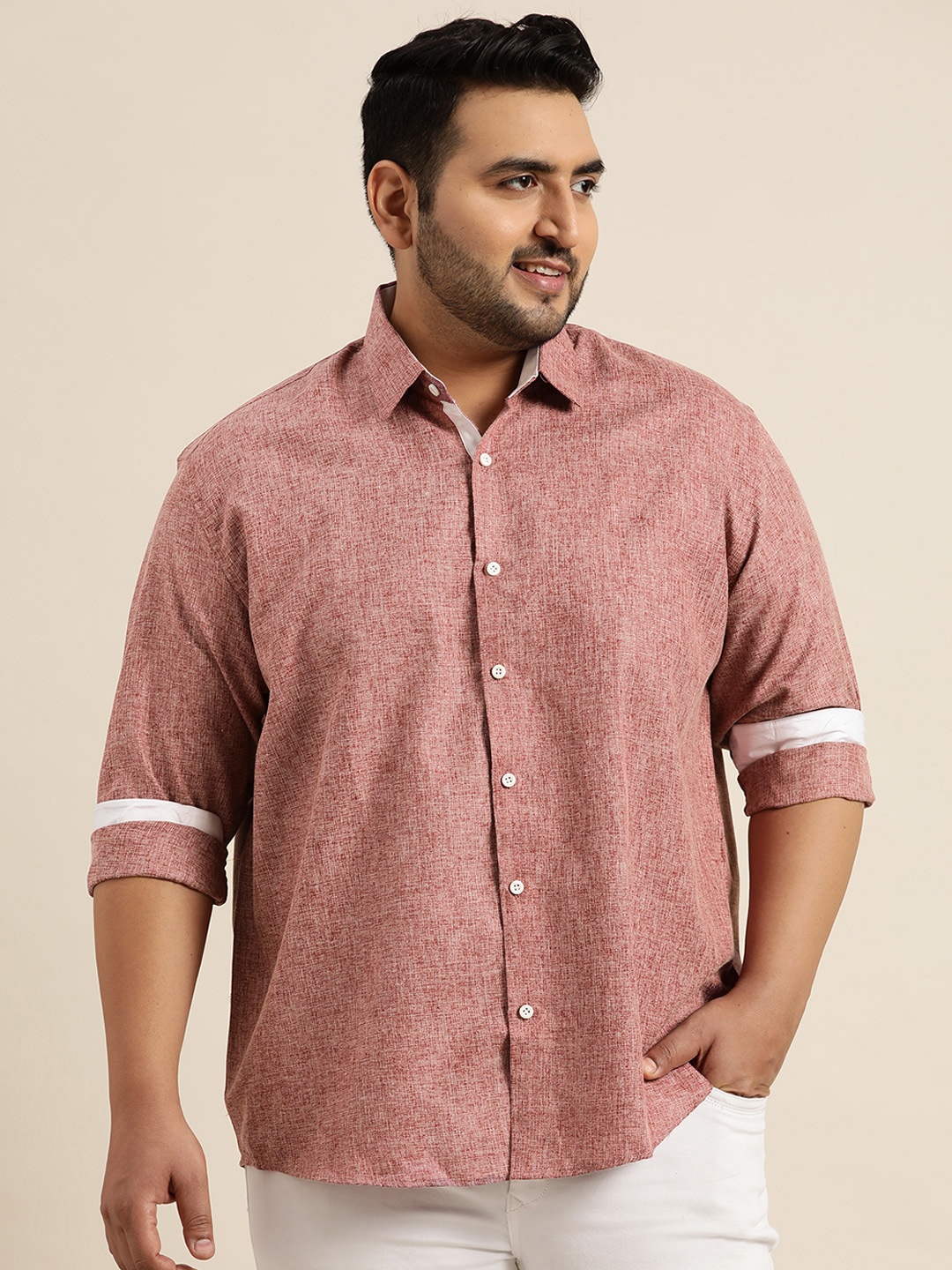 

SOJANYA PLUS Men Red Classic Casual Shirt