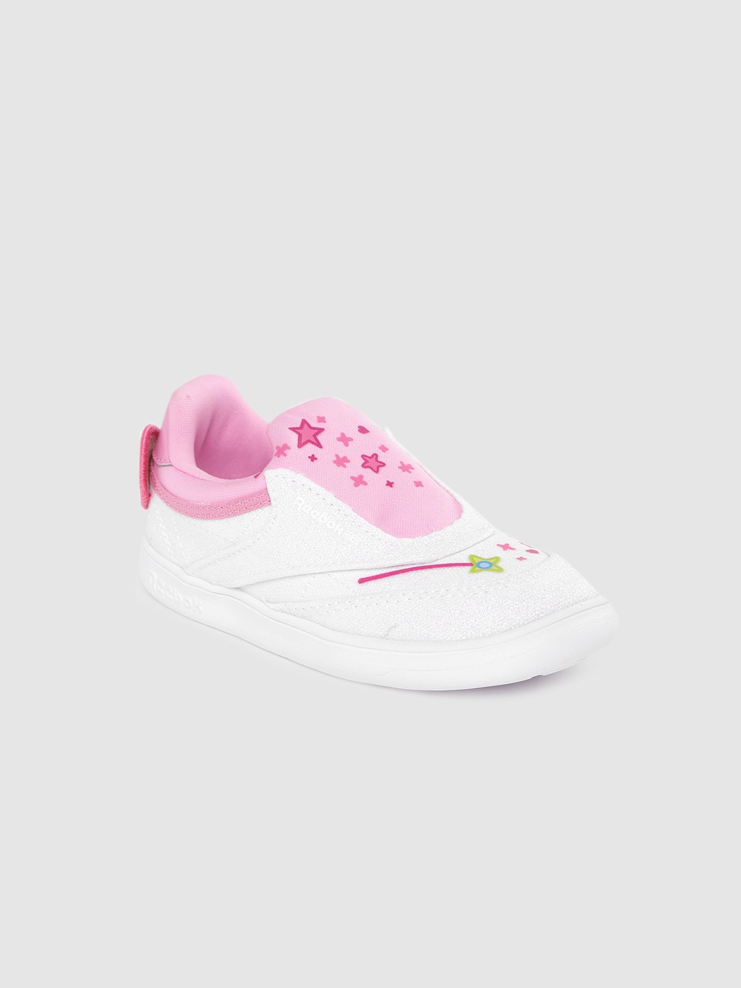 

Reebok Classic Kids White & Pink Peppa Pig Print Club C Slip-On IV Sneakers