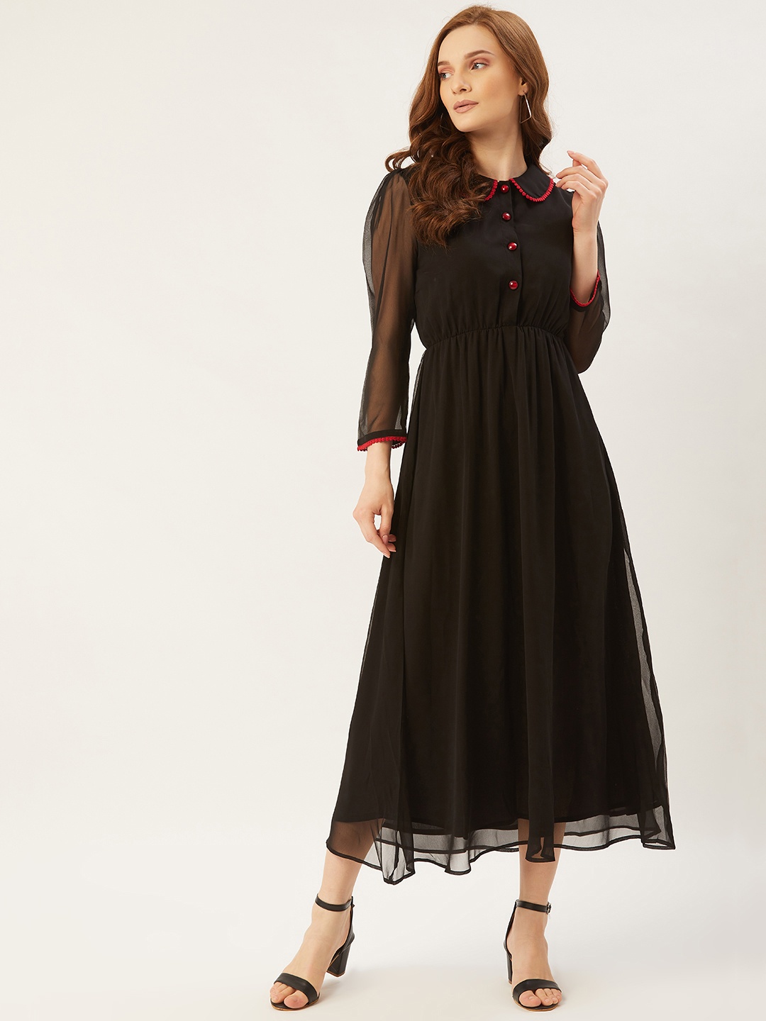 

Slenor Women Black Solid Maxi Dress