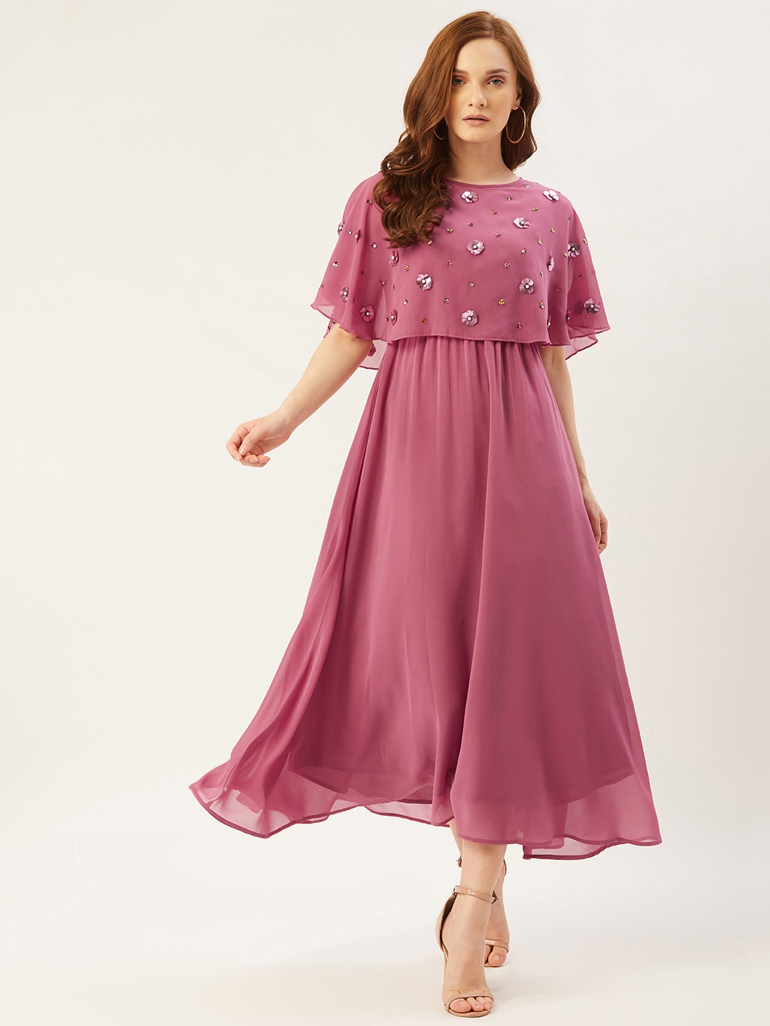 

Slenor Women Embellished A-line Dress, Mauve