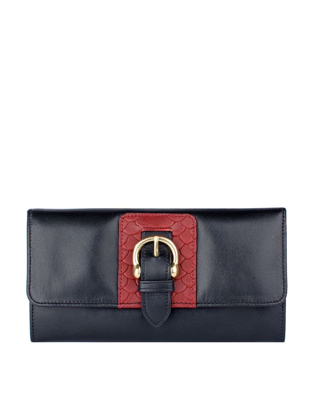

Hidesign Women Black Solid Leather Two Fold Wallet