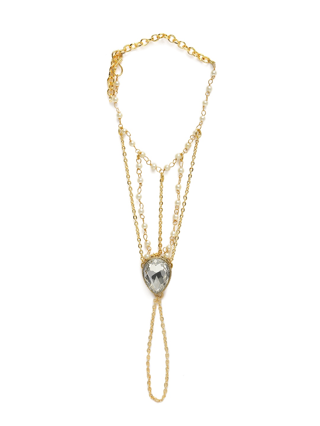 

Zaveri Pearls Gold-Toned Multistrand Pearl Ring Bracelet