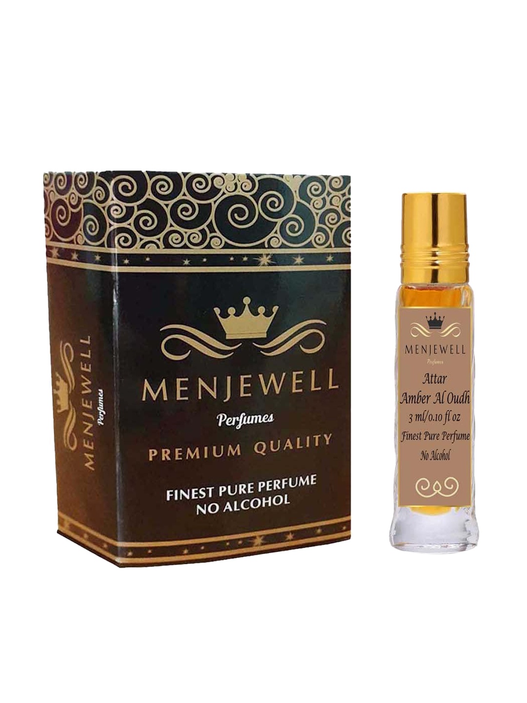 

Menjewell Amber-Al-Oudh Attar Perfume 3ml, Transparent