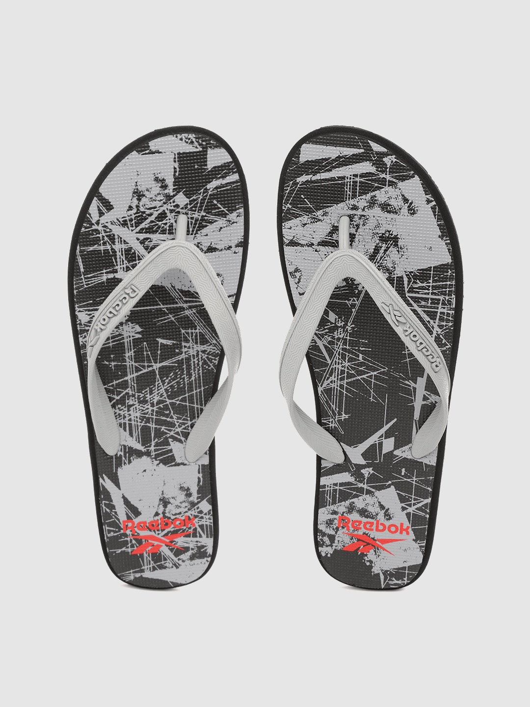 

Reebok Men Grey & Black Printed Thong Flip-Flops