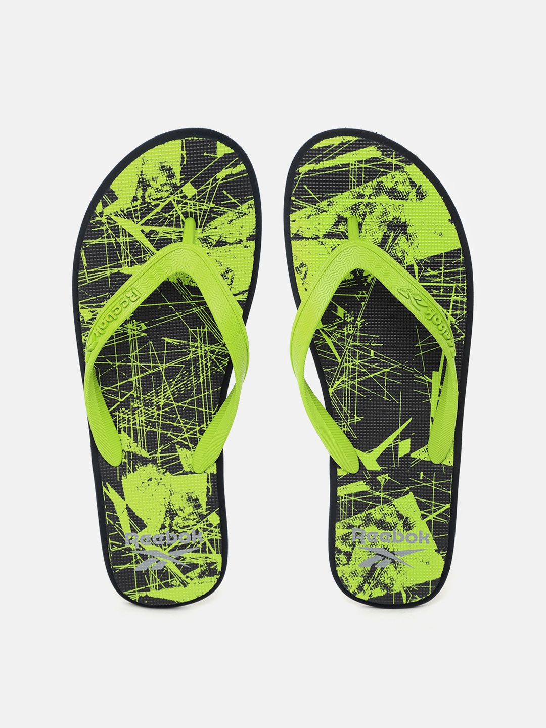 

Reebok Men Green & Navy Blue Printed Thong Flip-Flops