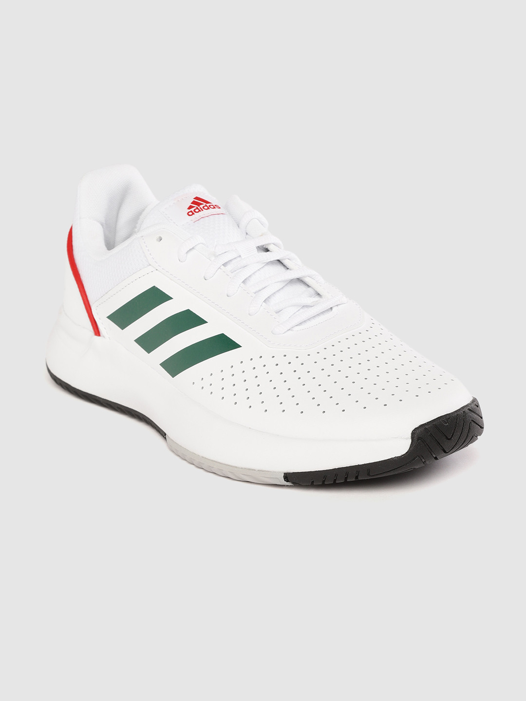 

ADIDAS Men White Perforated Courtsmash Tennis Shoes