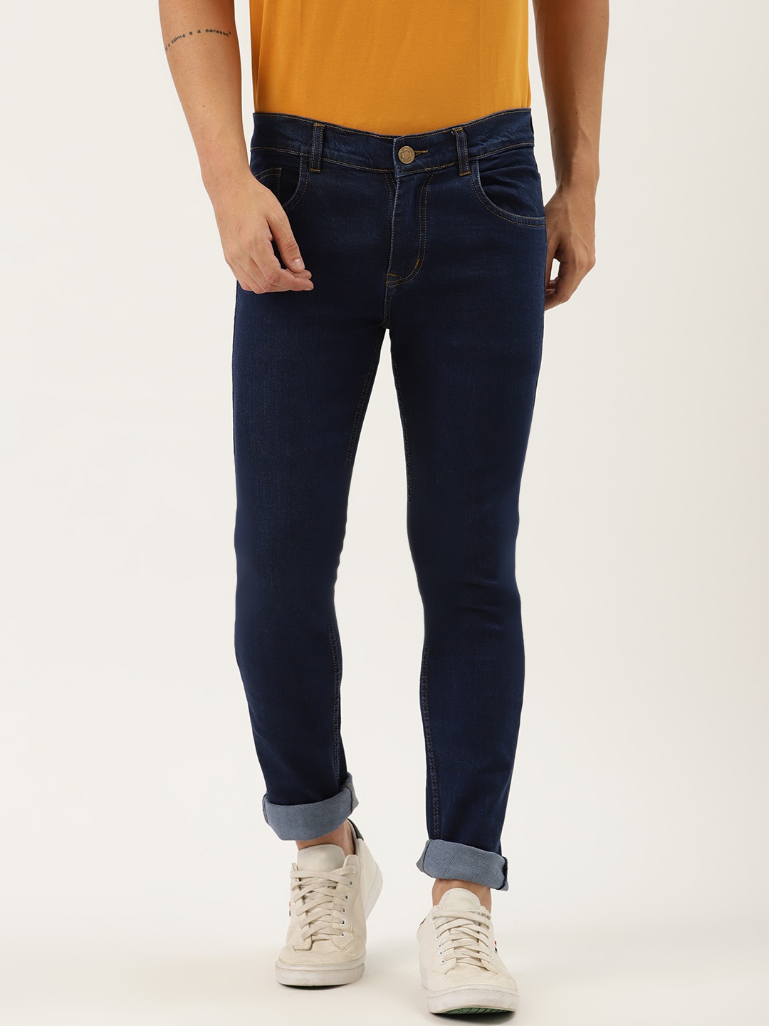 

PARIS HAMILTON Men Navy Blue Slim Fit Mid-Rise Clean Look Stretchable Jeans