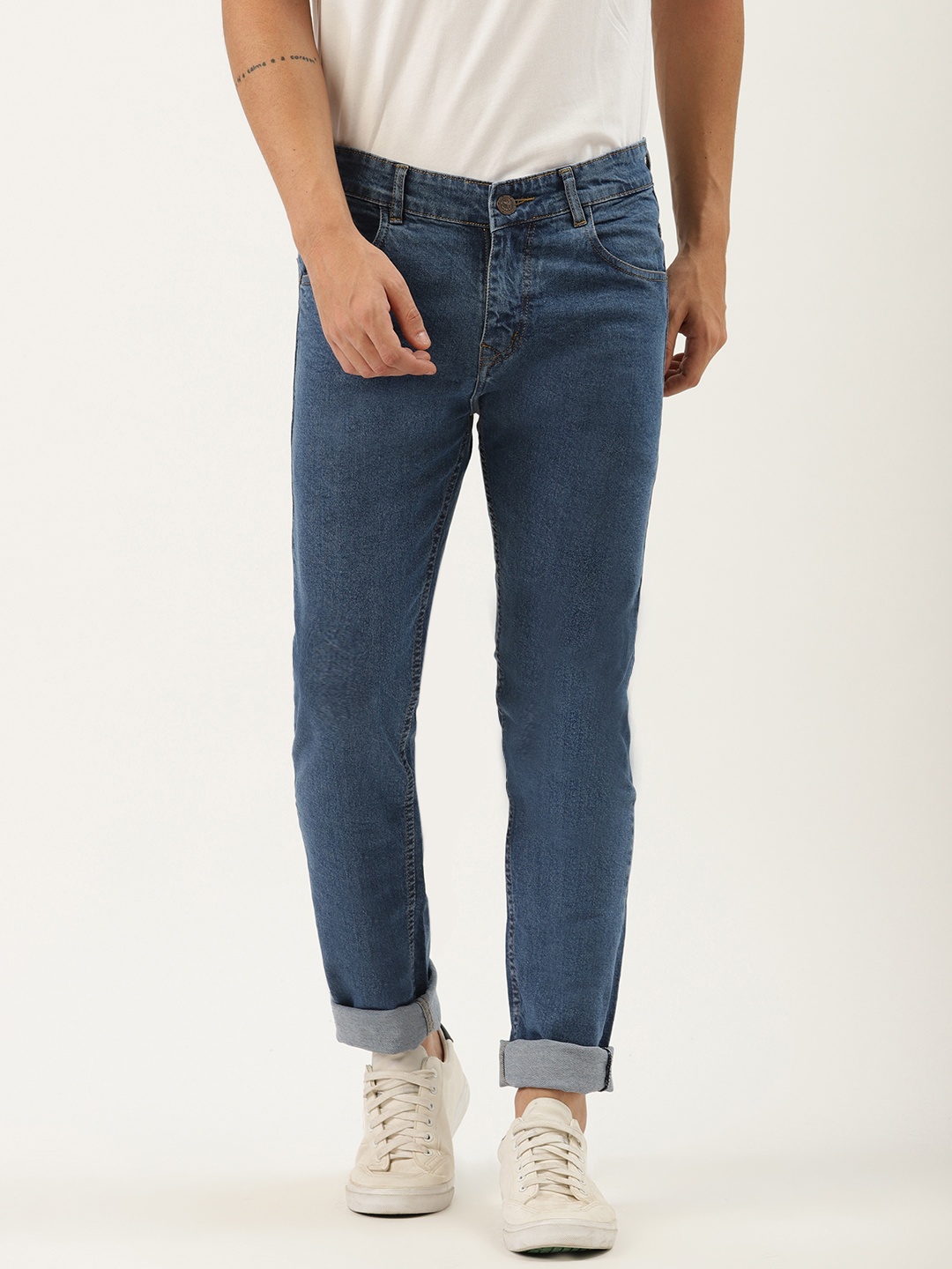 

PARIS HAMILTON Men Blue Slim Fit Mid-Rise Clean Look Stretchable Jeans