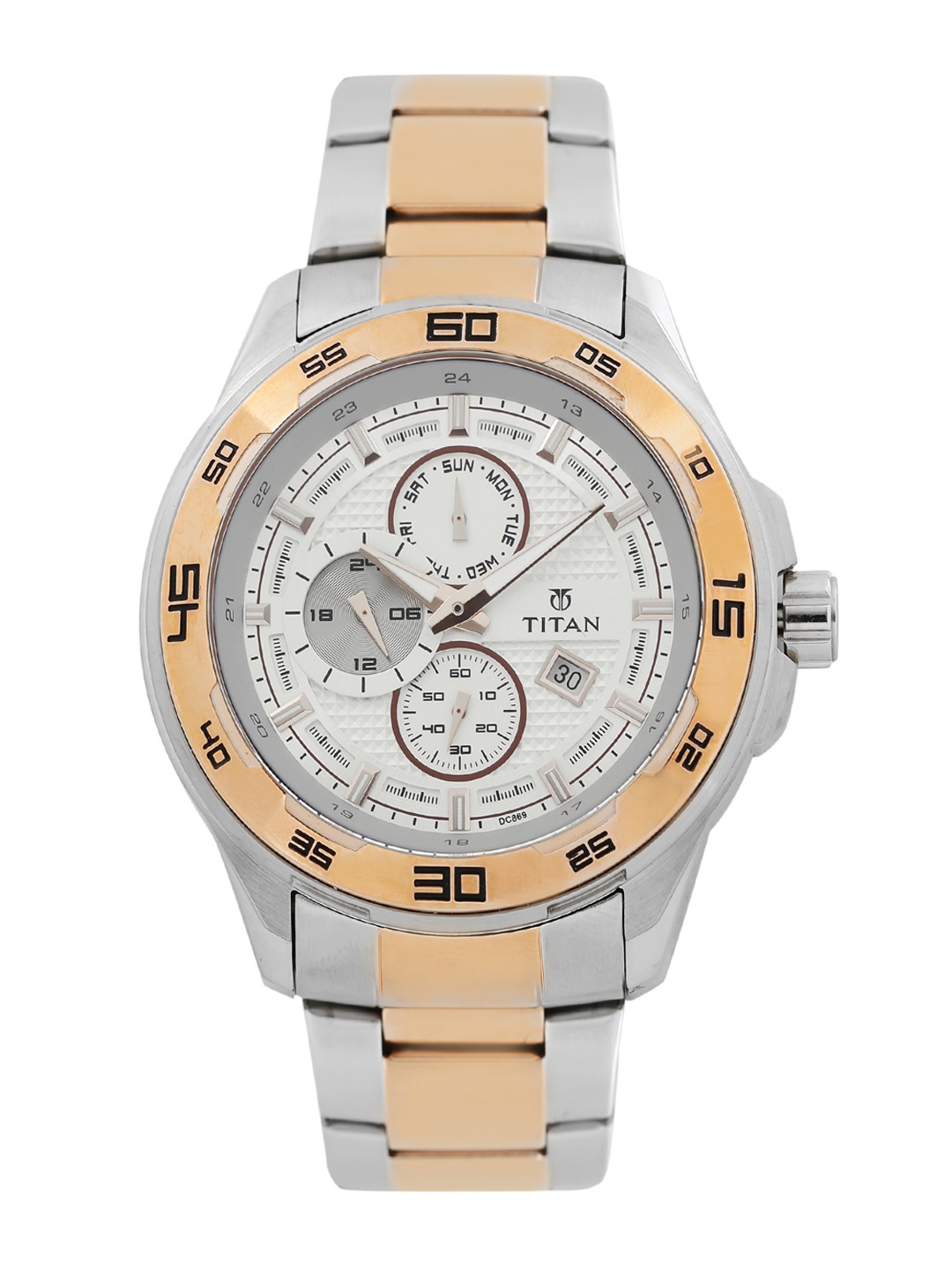 

Titan Men Silver-Toned Dial Chronograph Watch NF90008KM01J