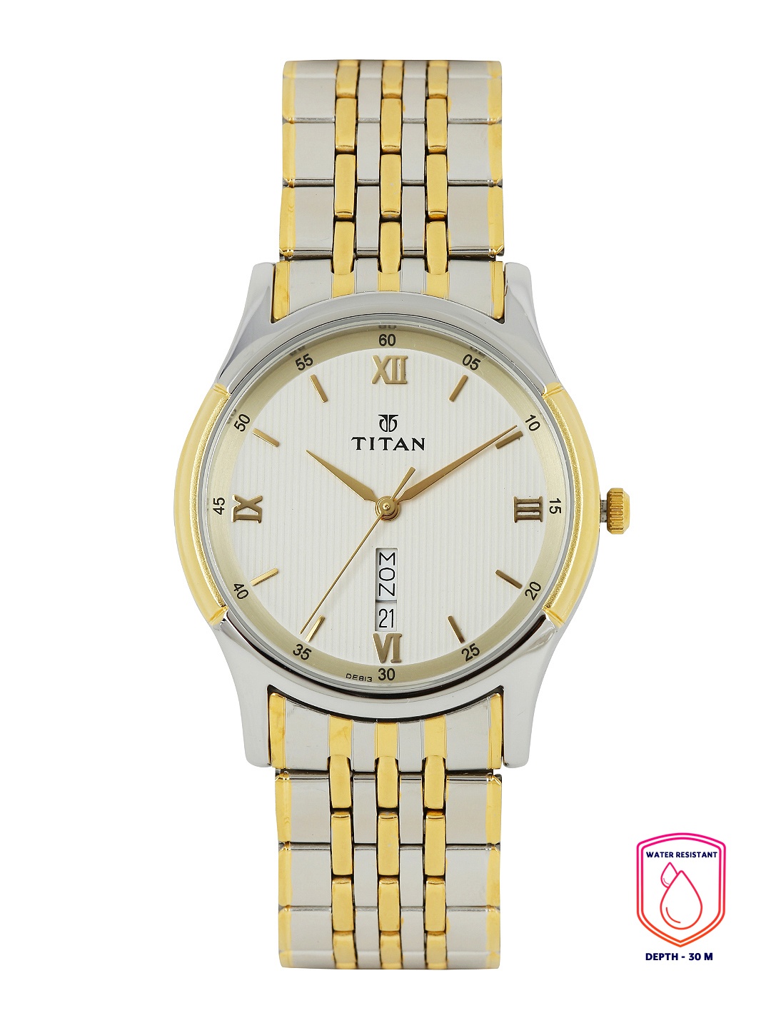 

Titan Men Off-White Dial Watch 1636BM01