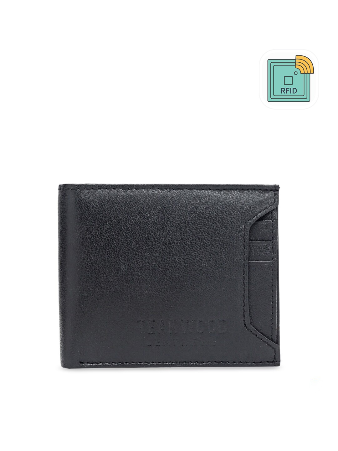 

Teakwood Leathers Men Black Solid Two Fold Wallet
