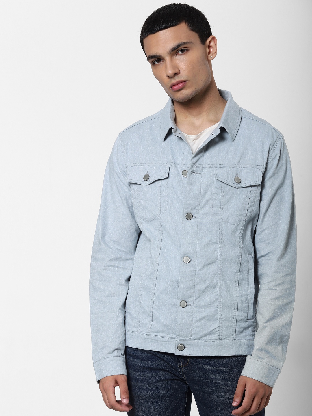 

Jack & Jones Men Blue Open Front Jacket