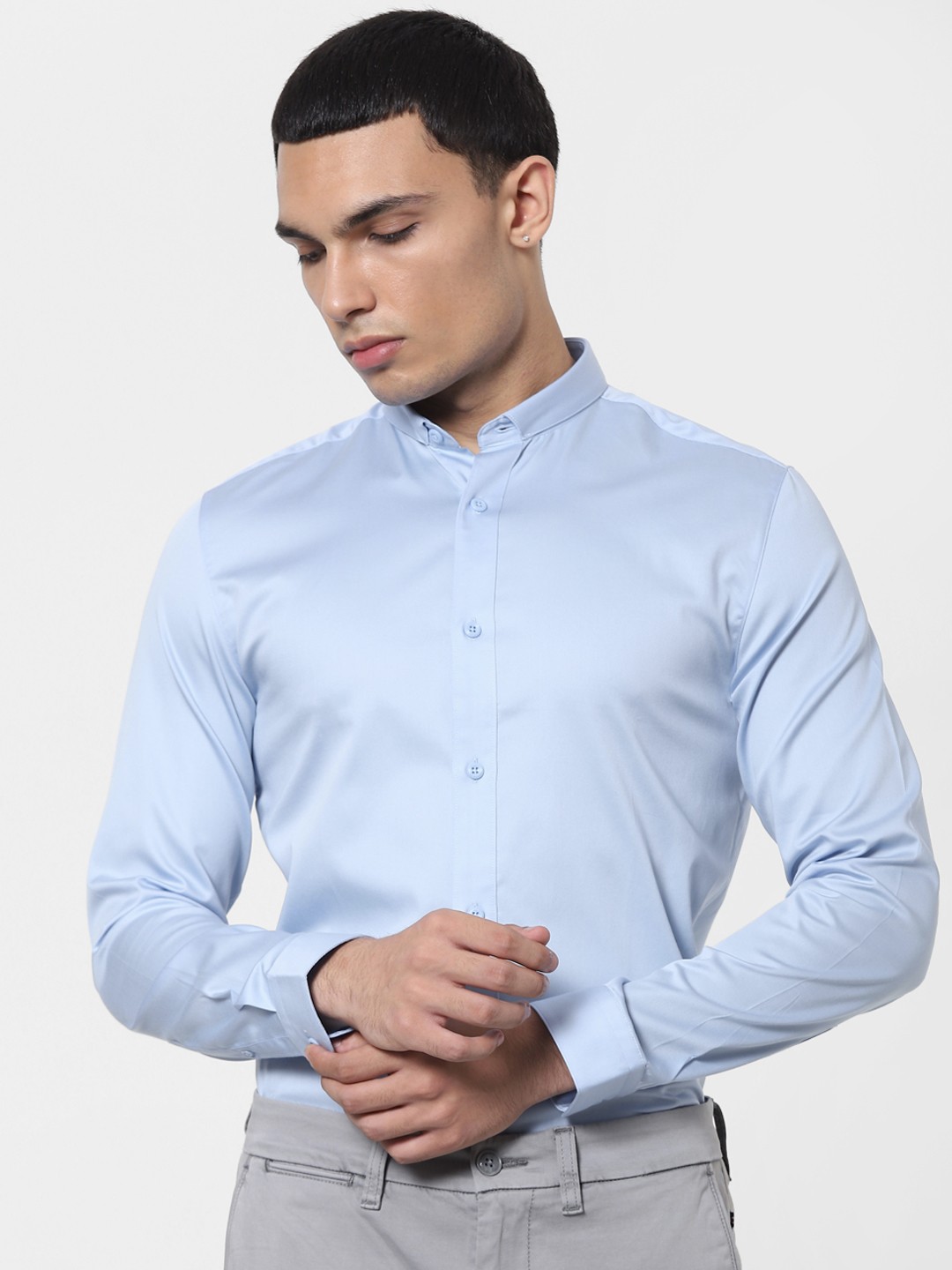 

Jack & Jones Men Blue Slim Fit Solid Casual Shirt