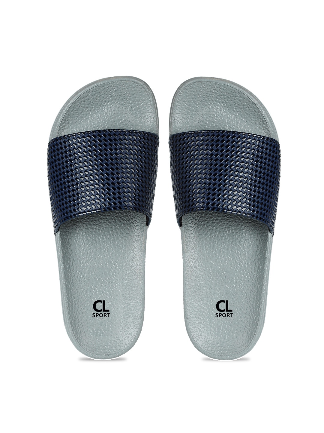

Carlton London sports Women Navy Blue & Grey Self Design Sliders