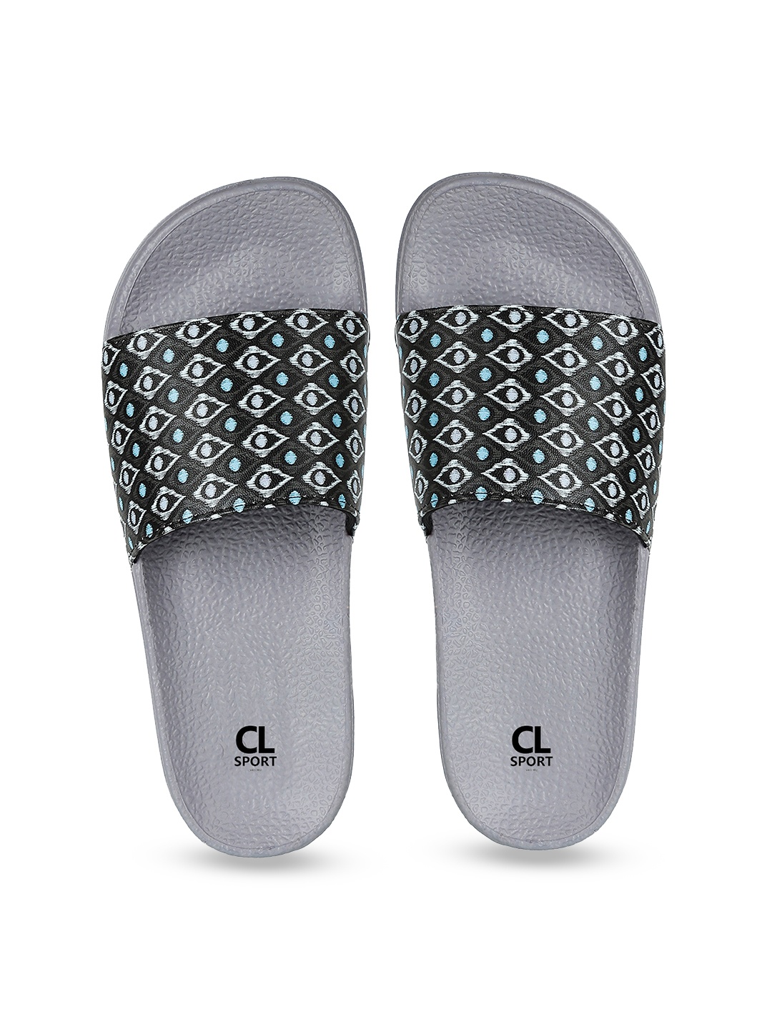 

Carlton London sports Women Black & Turquoise Blue Printed Sliders
