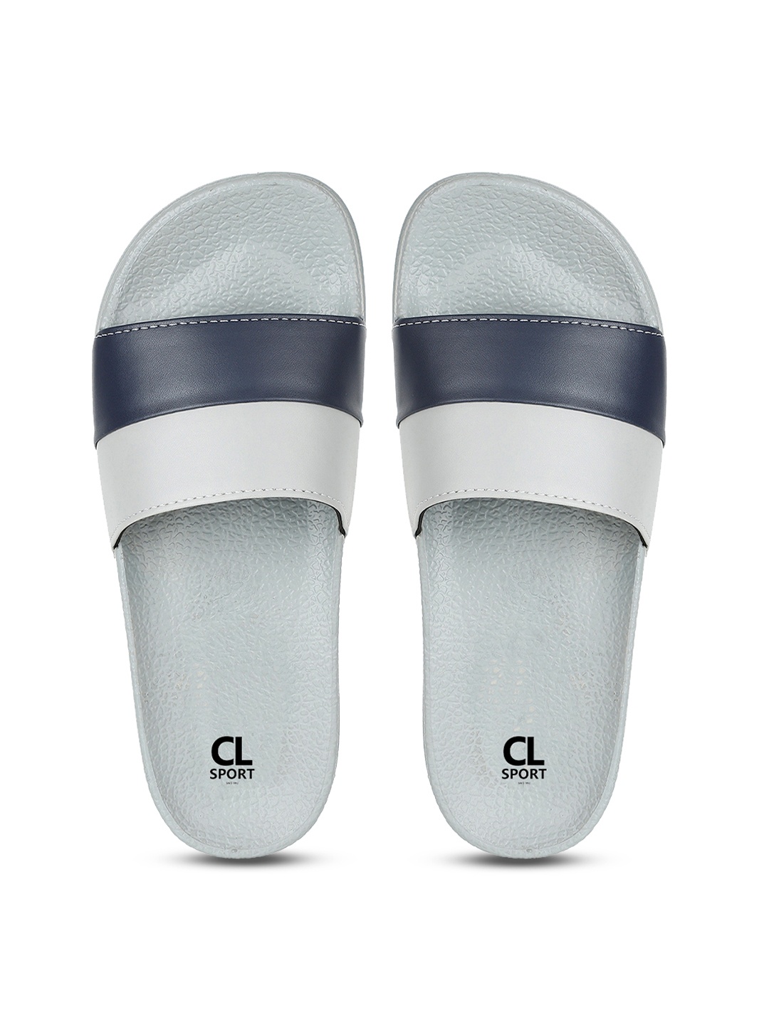 

Carlton London sports Women Grey & Navy Blue Colourblocked Sliders