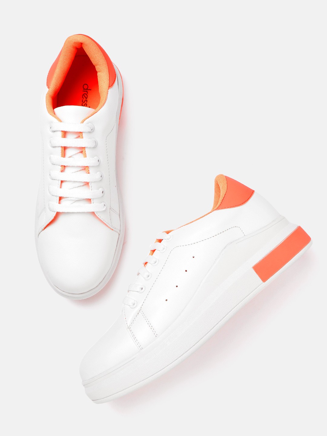 

DressBerry Women White Solid Flatform Sneakers