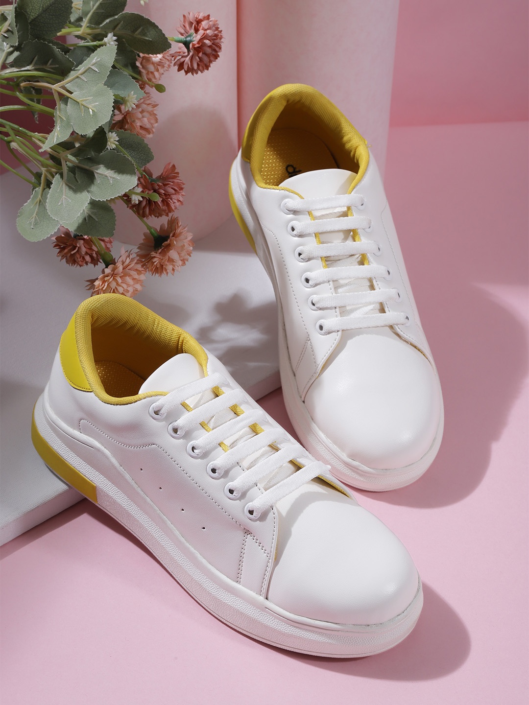 

DressBerry Women White Solid Sneakers