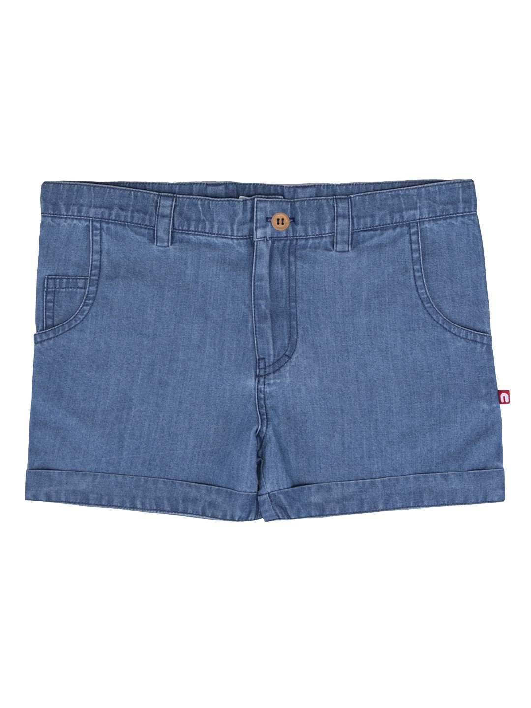 

Nino Bambino Kids Blue Solid Regular Fit Organic Cotton Sustainable Denim Shorts