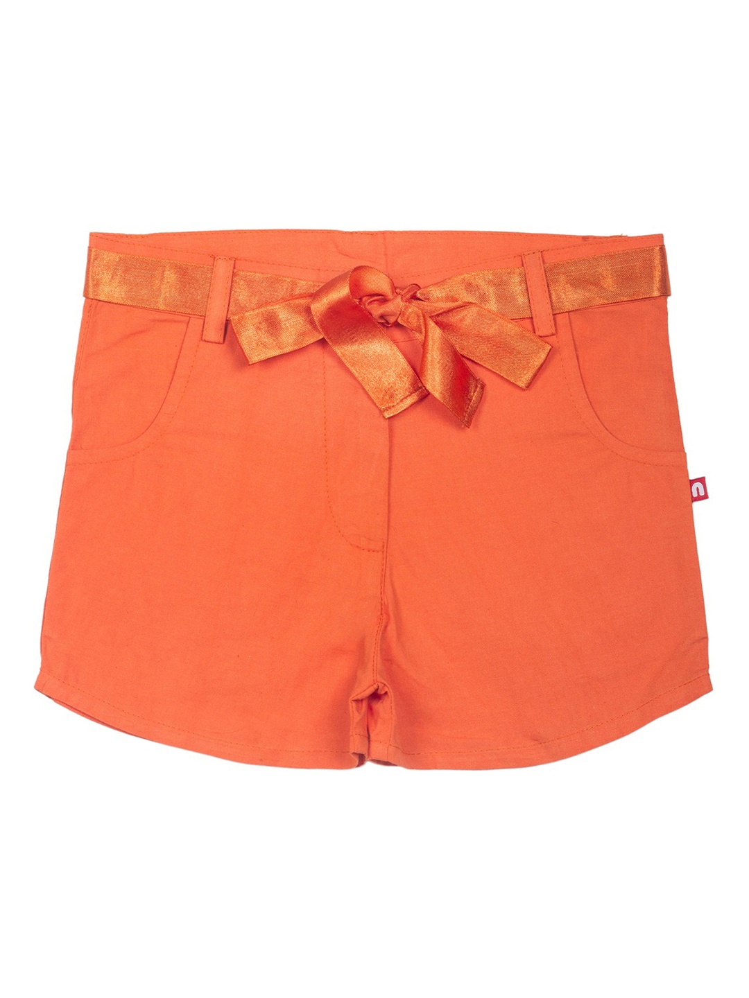 

Nino Bambino Girls Orange Solid Regular Fit Organic Cotton Sustainable Shorts