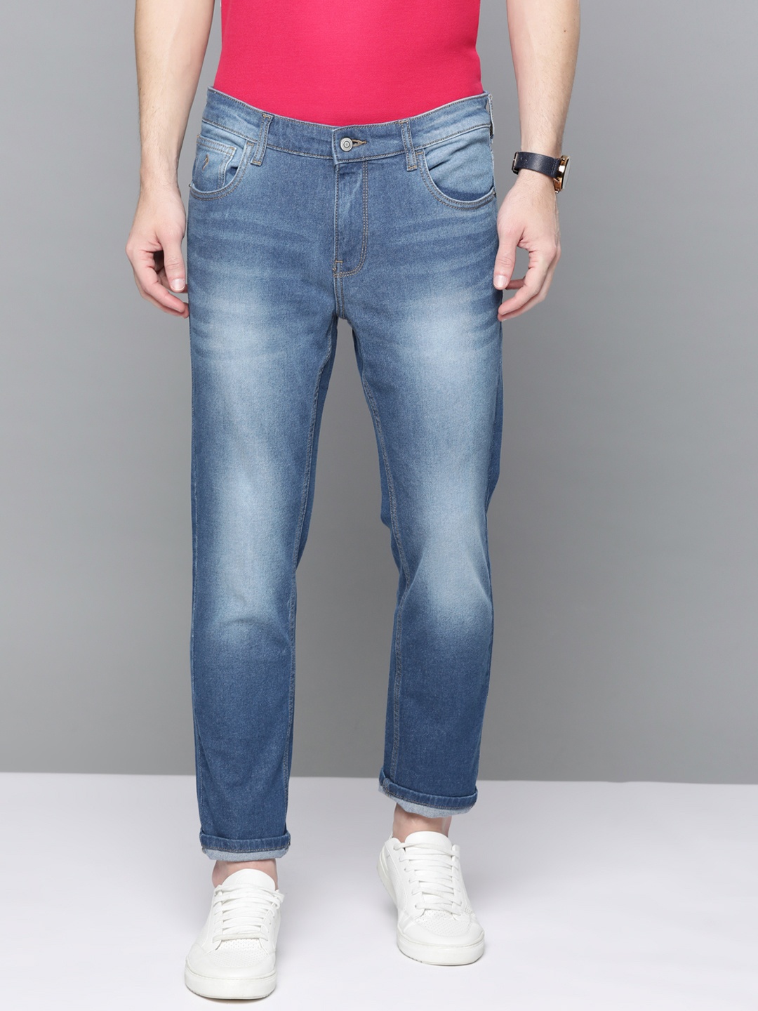 

Indian Terrain Men Blue Brooklyn Slim Fit Light Fade Stretchable Jeans
