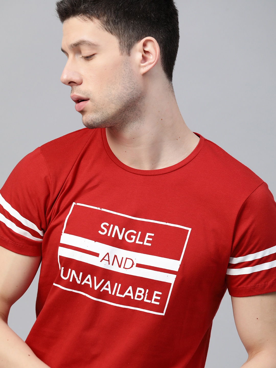

Kook N Keech Men Red White Pure Cotton Typography Printed Pure Cotton T-shirt